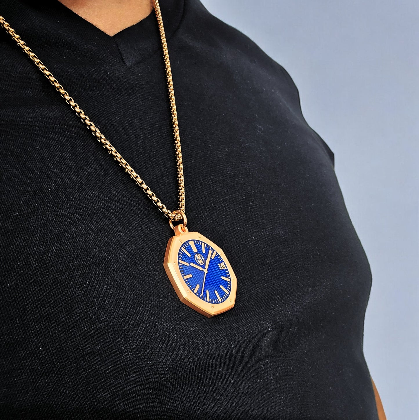 New Watch Design Necklace Pendant ROYALROSEBLUE In Original Watchmedals Box