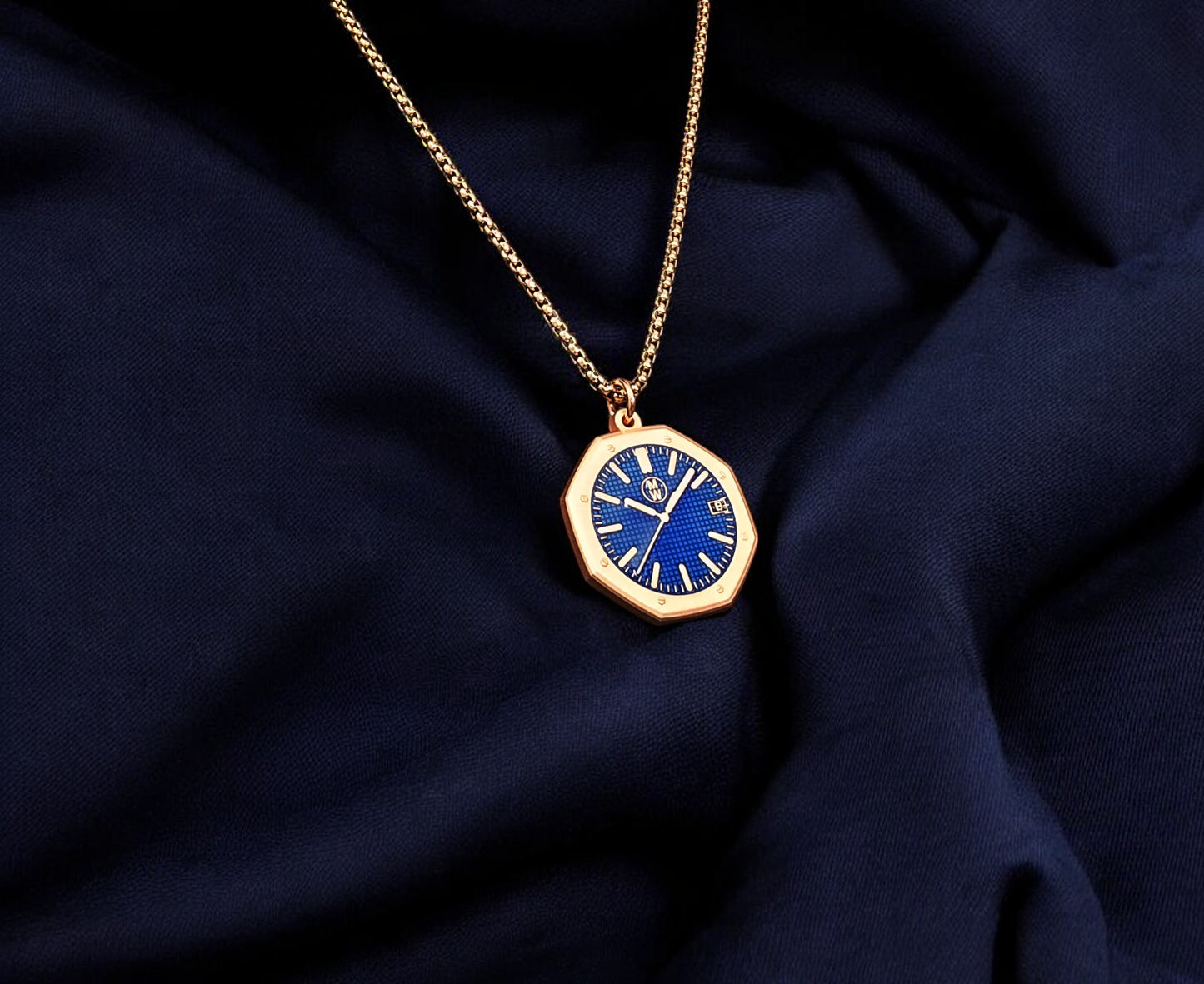 New Watch Design Necklace Pendant ROYALROSEBLUE In Original Watchmedals Box