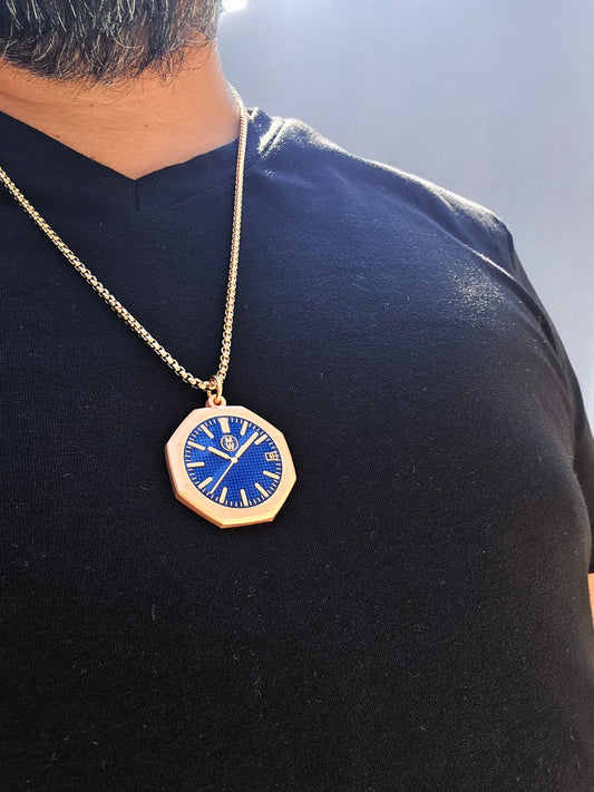 New Watch Design Necklace Pendant ROYALROSEBLUE In Original Watchmedals Box