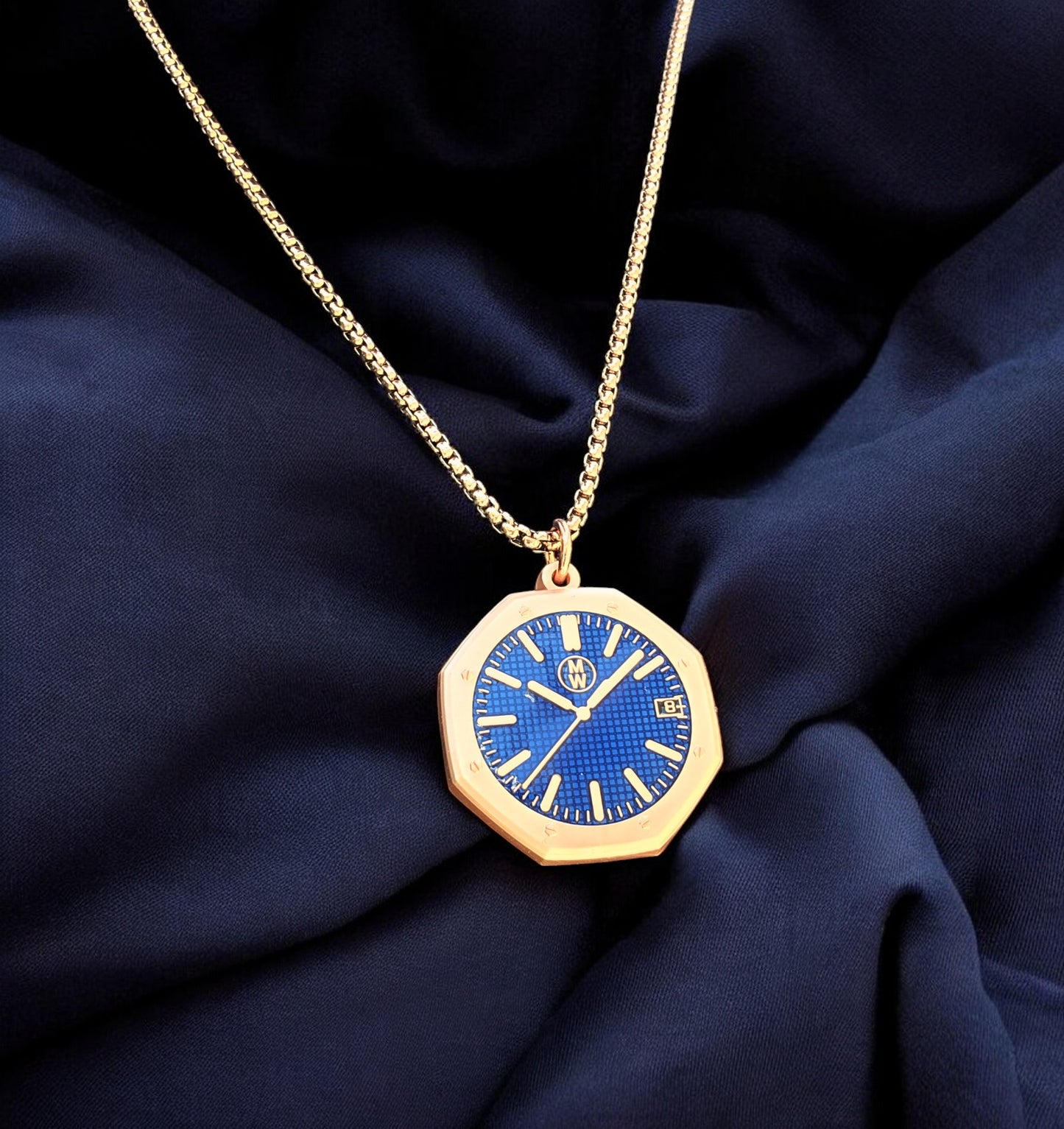 New Watch Design Necklace Pendant ROYALROSEBLUE In Original Watchmedals Box