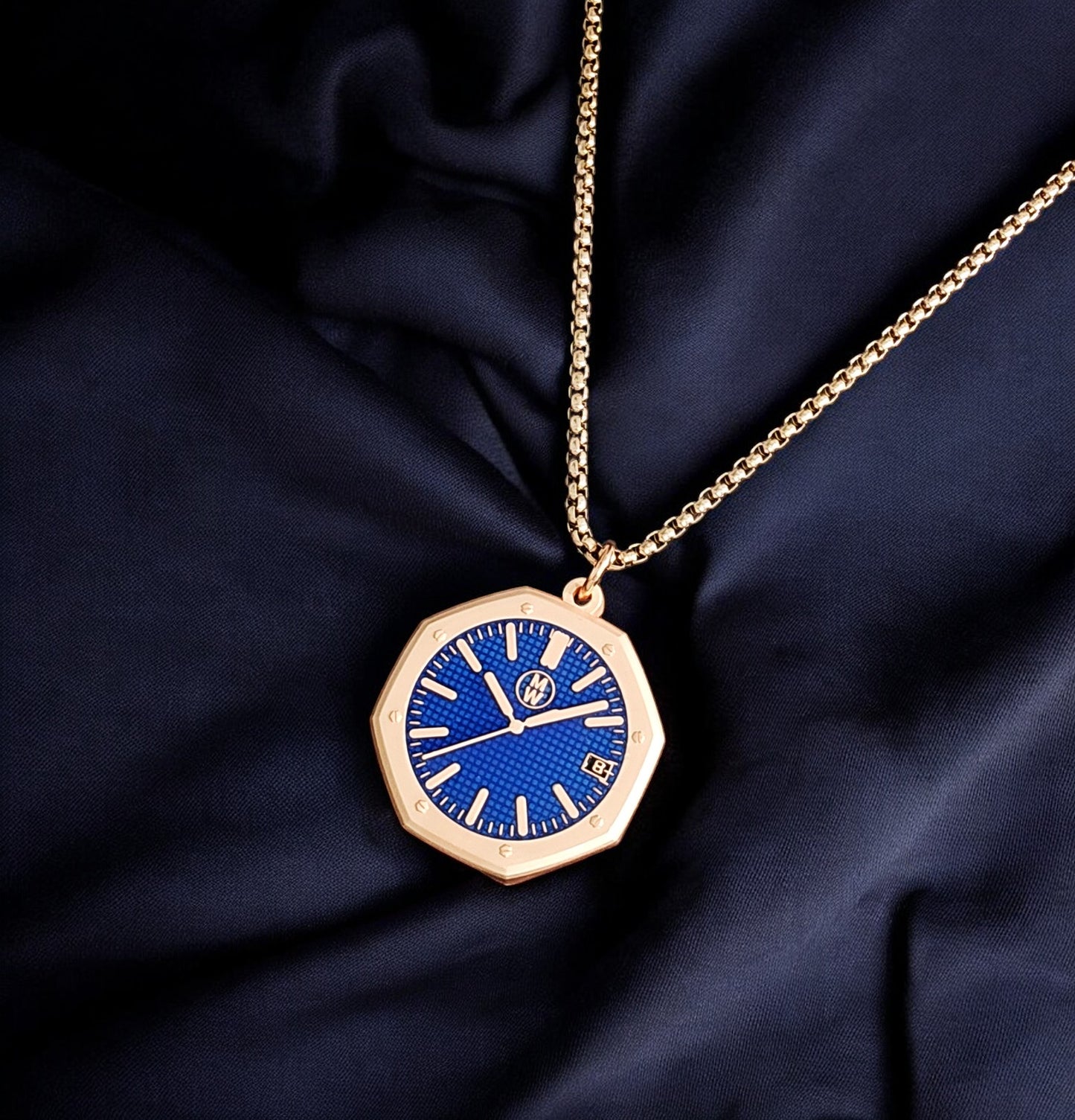 New Watch Design Necklace Pendant ROYALROSEBLUE In Original Watchmedals Box