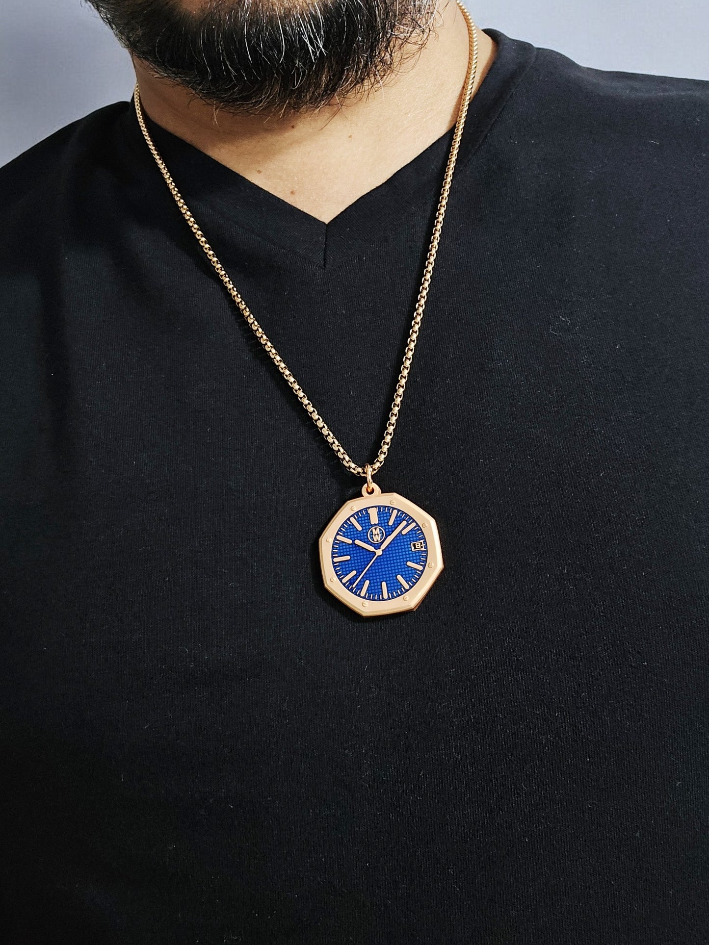 New Watch Design Necklace Pendant ROYALROSEBLUE In Original Watchmedals Box