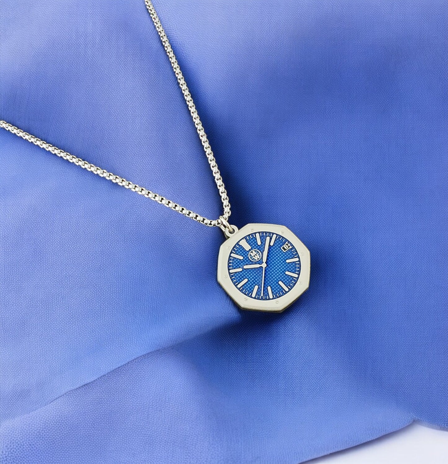 New Watch Design Necklace Pendant ROYALBLUE In Original Watchmedals Box