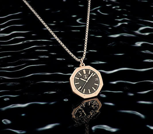 New Watch Design Necklace Pendant ROYALROSEBLACK In Original Watchmedals Box