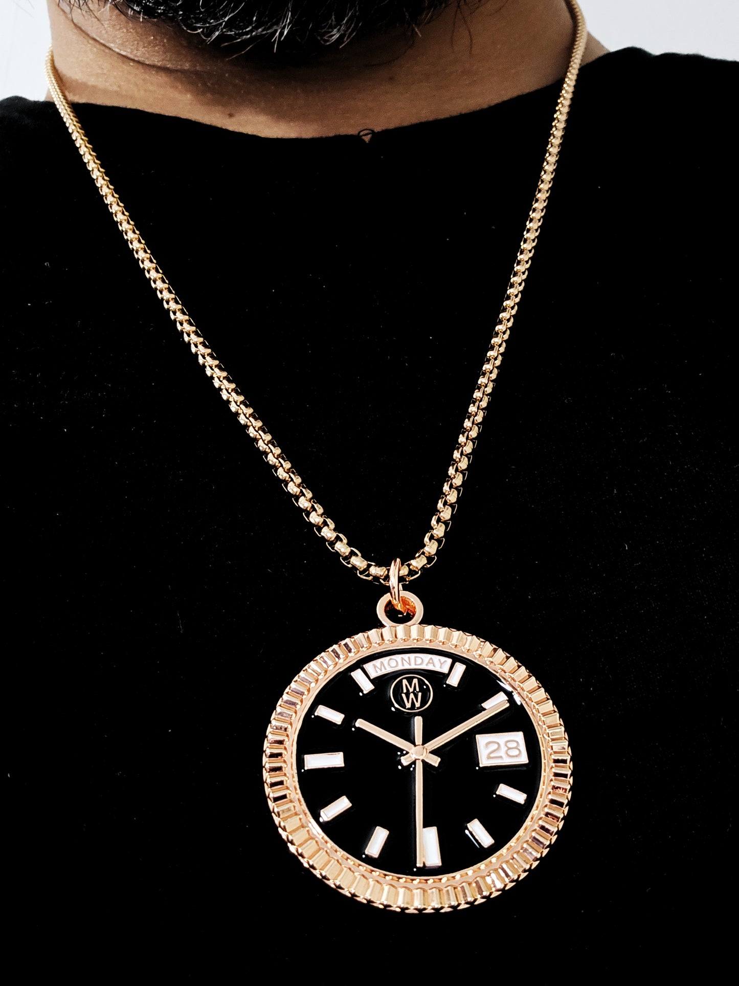 New Collection! Watchmedals PRESIDENTIAL Series Medal Necklace - Rose Gold & Black