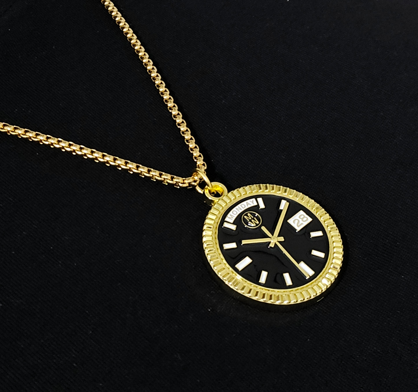 New Collection! Watchmedals PRESIDENTIAL Series Medal Necklace - Yellow Gold & Black