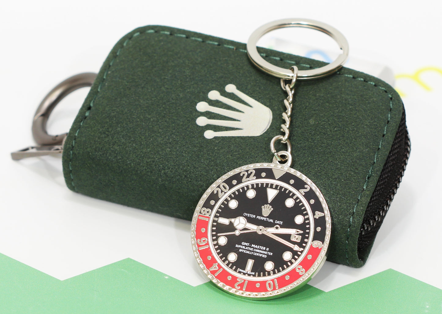 New Watch Collectors Gift GMT MASTER || Bezel Design Key Ring Black & Red