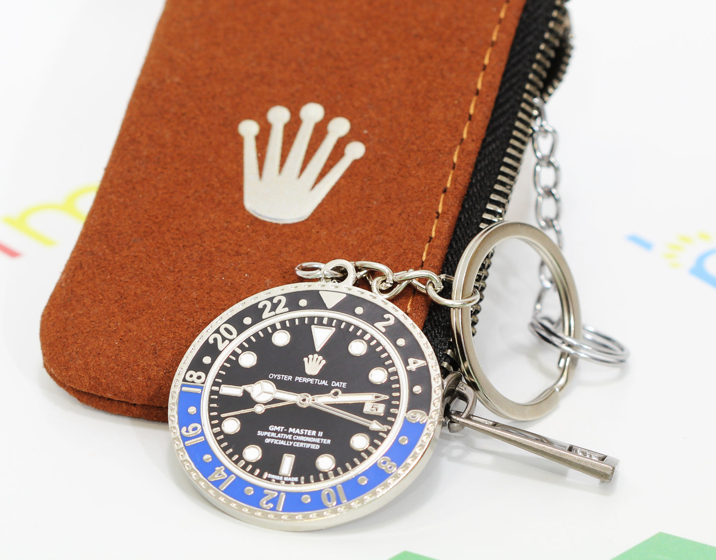 New Watch Collectors Gift GMT MASTER || Bezel Design Key Ring Black & Blue