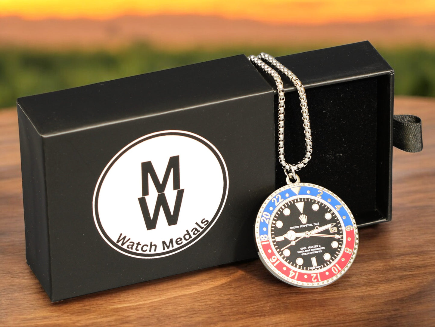 Watchmedals "REDMASTER" Necklace + Pendant Men's Watch Collectors Luxury Gift