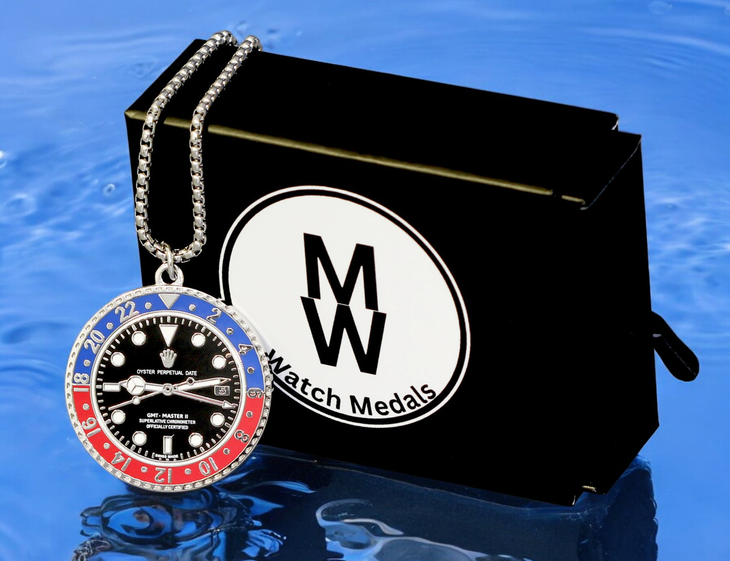 Watchmedals "REDMASTER" Necklace + Pendant Men's Watch Collectors Luxury Gift