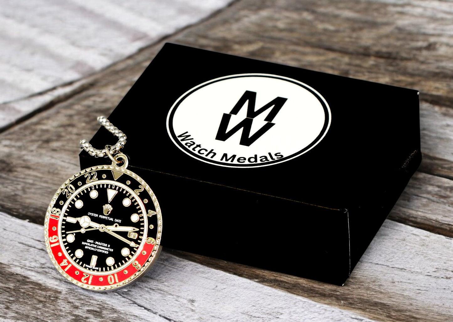 Watchmedals "BLACKMASTER" Necklace + Pendant  - Men's Watch Collectors Luxury Gift