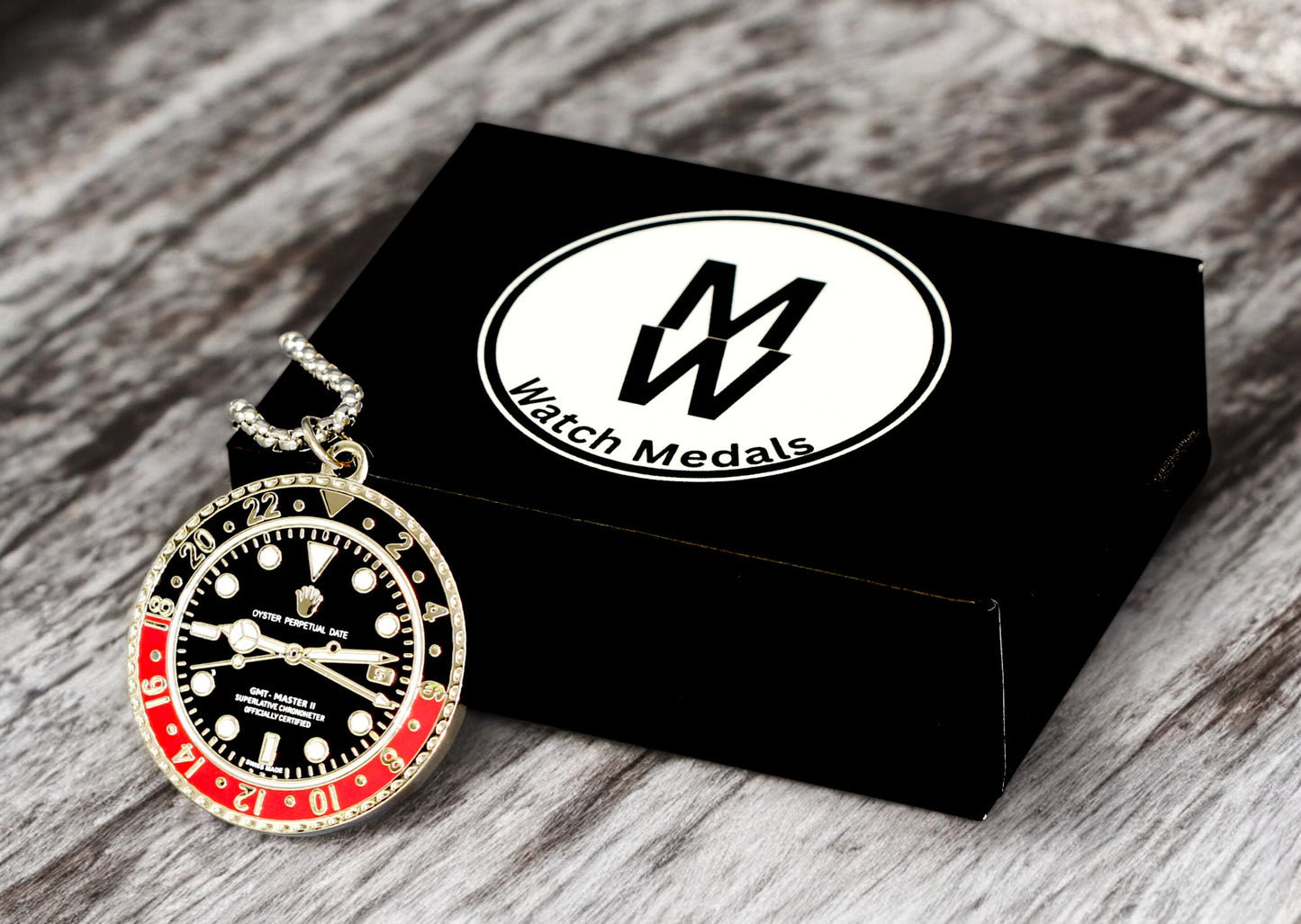 Watchmedals "BLACKMASTER" Necklace + Pendant  - Men's Watch Collectors Luxury Gift