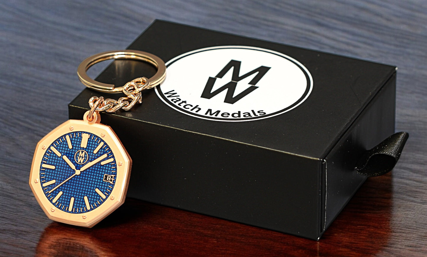 Watchmedals Official "ROSEROYALGREEN" Men's Luxury Watch Design Keychain New In Original Box