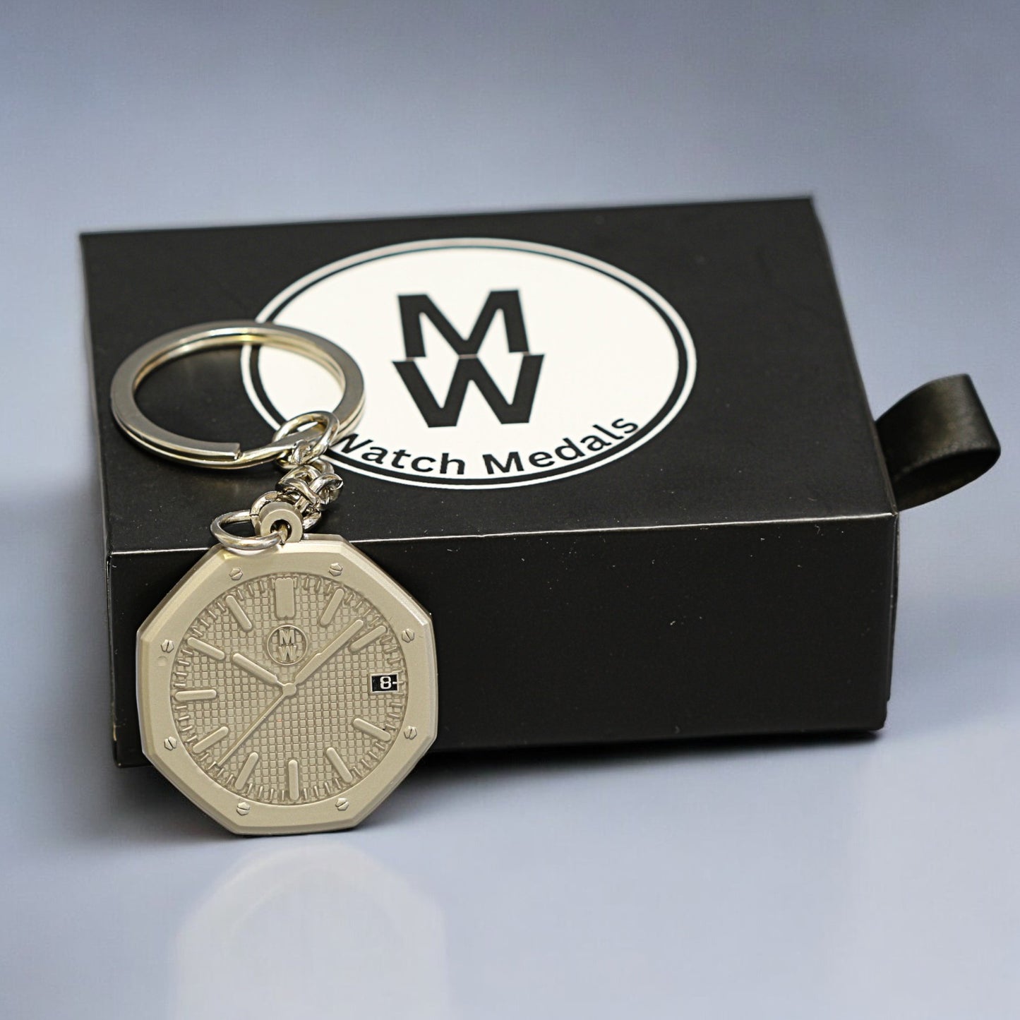 Watchmedals Official "ROYALGRAY" Men's Luxury Watch Design Keychain New In Original Box