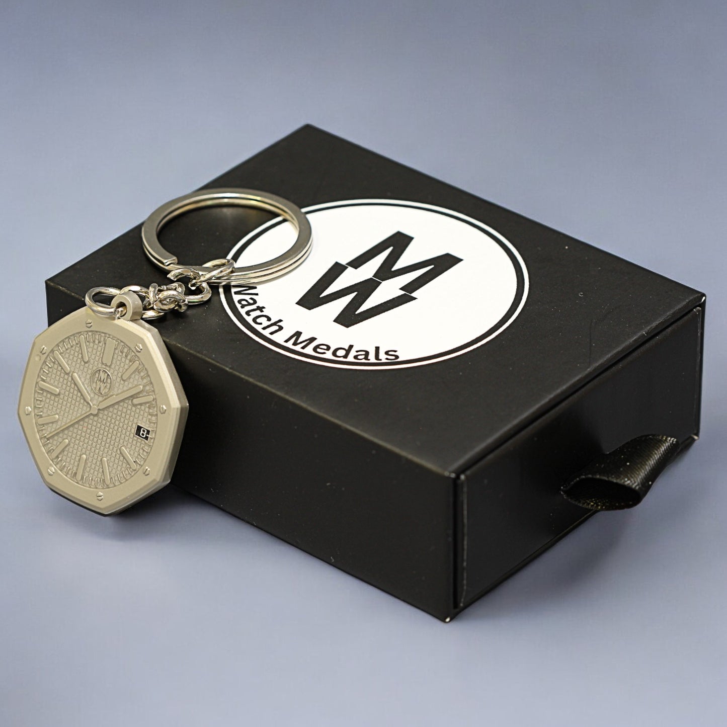 Watchmedals Official "ROYALGRAY" Men's Luxury Watch Design Keychain New In Original Box