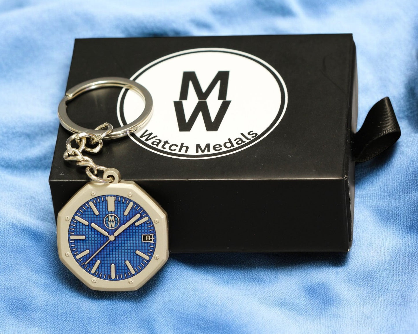 Watchmedals Official "ROYALBLUE" Men's Luxury Watch Design Keychain New In Original Box