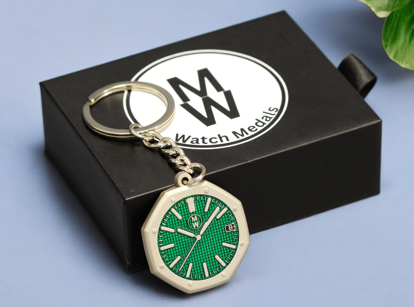 Watchmedals Official "ROYALGREEN" Men's Luxury Watch Design Keychain New In Original Box