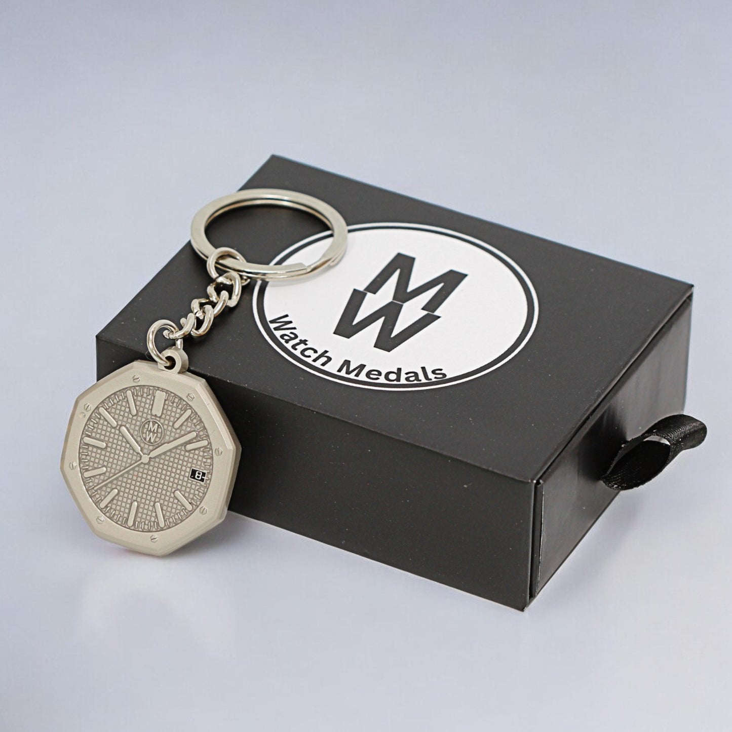 Watchmedals Official "ROYALGRAY" Men's Luxury Watch Design Keychain New In Original Box