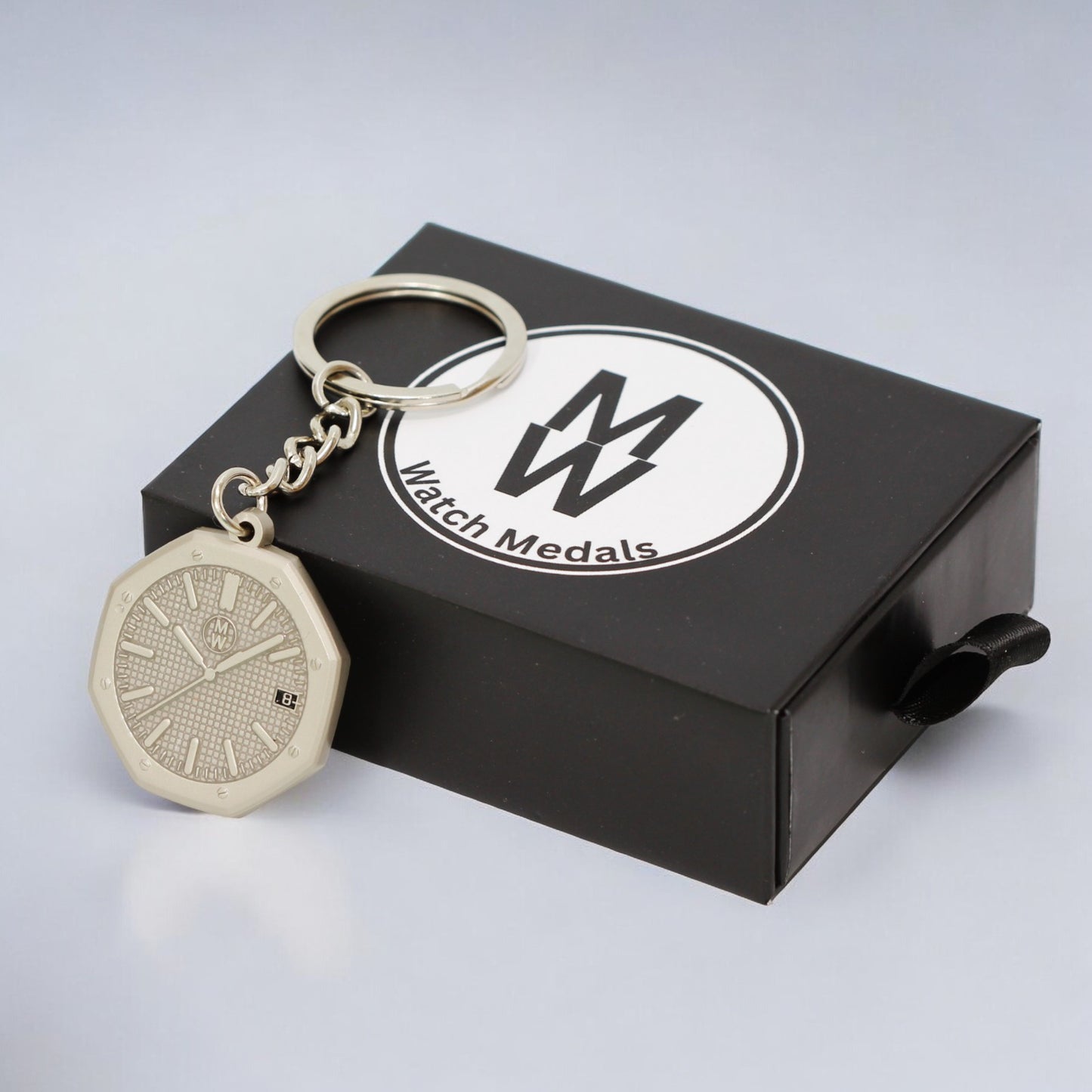 Watchmedals Official "ROYALGRAY" Men's Luxury Watch Design Keychain New In Original Box