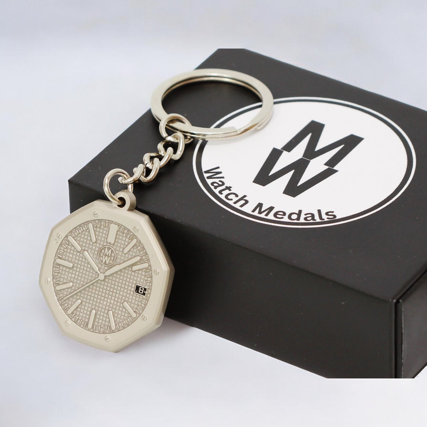 Watchmedals Official "ROYALGRAY" Men's Luxury Watch Design Keychain New In Original Box