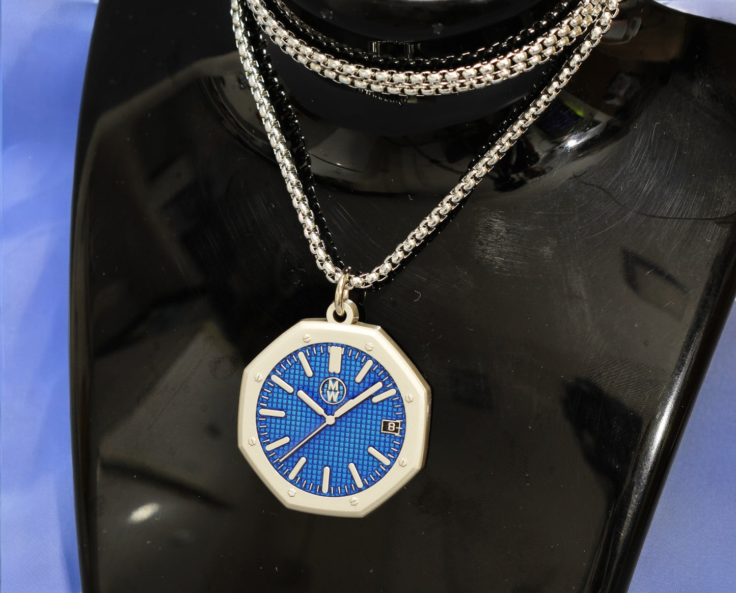 New Watch Design Necklace Pendant ROYALBLUE In Original Watchmedals Box