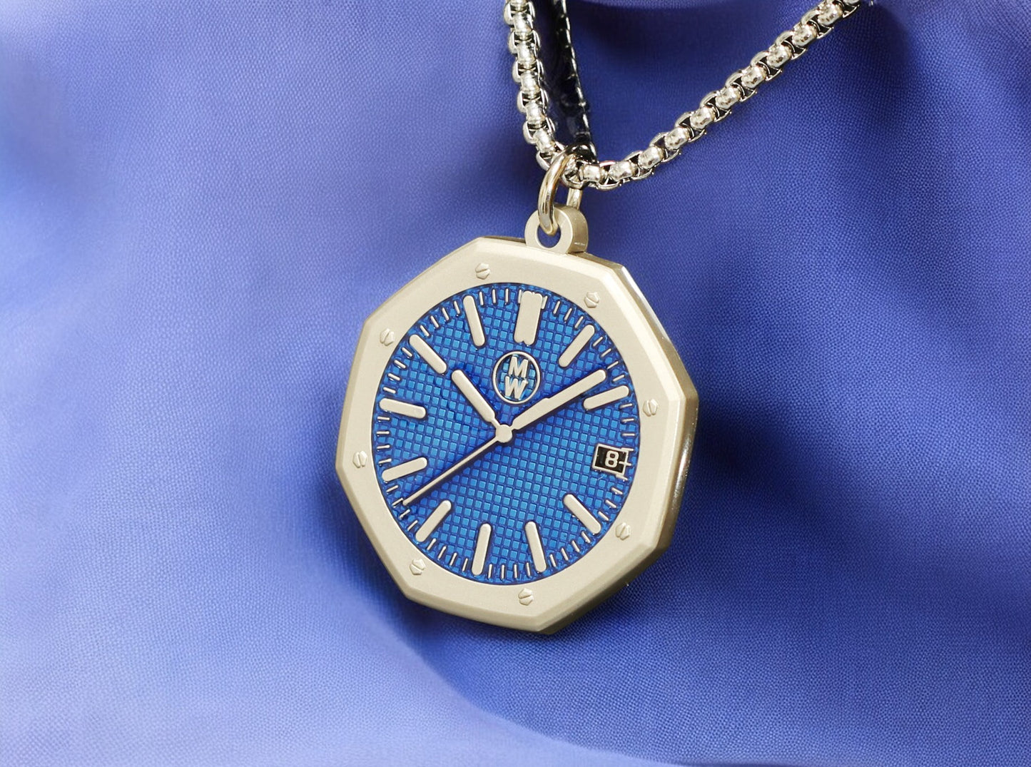 New Watch Design Necklace Pendant ROYALBLUE In Original Watchmedals Box