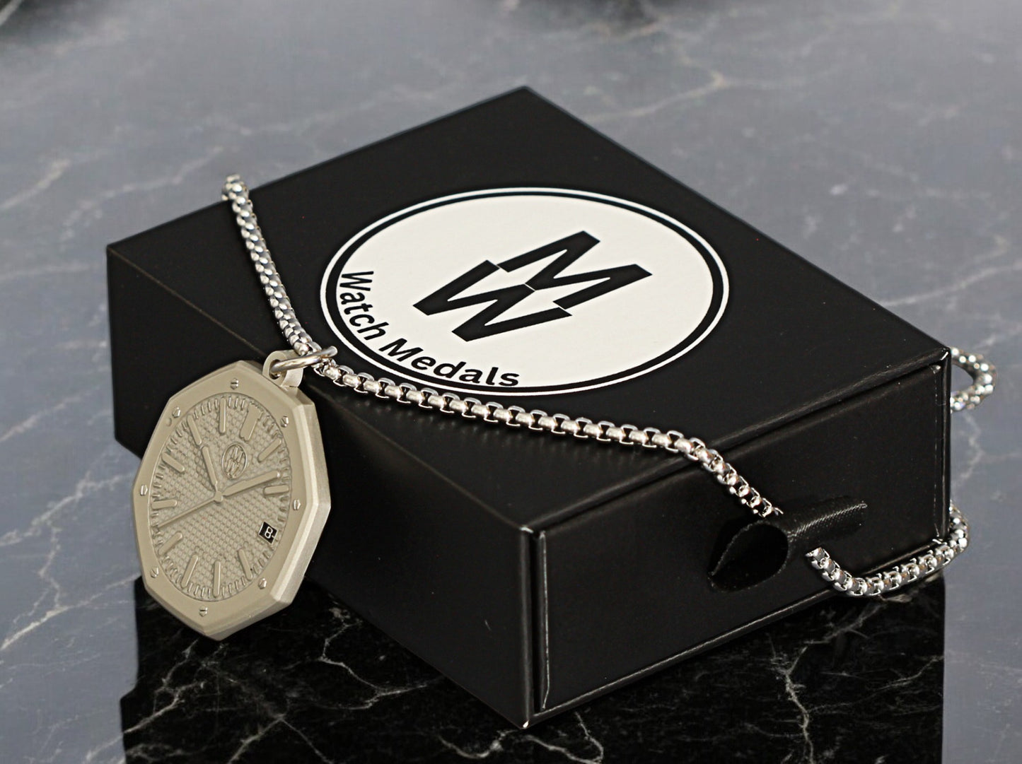 New Watch Design Necklace Pendant ROYALGRAY In Original Watchmedals Box