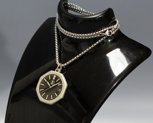 New Watch Design Necklace Pendant ROYALBLACK In Original Watchmedals Box