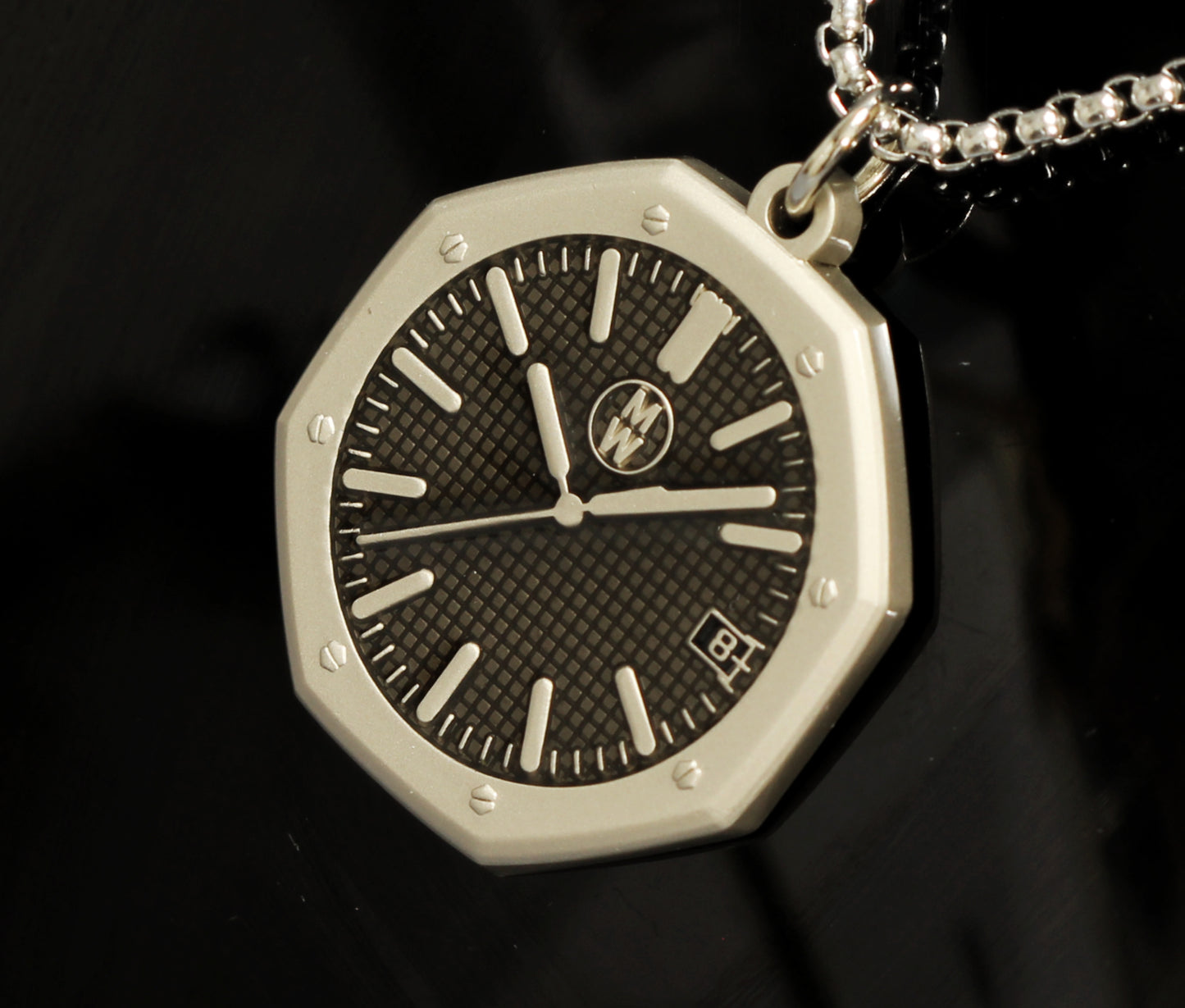 New Watch Design Necklace Pendant ROYALBLACK In Original Watchmedals Box