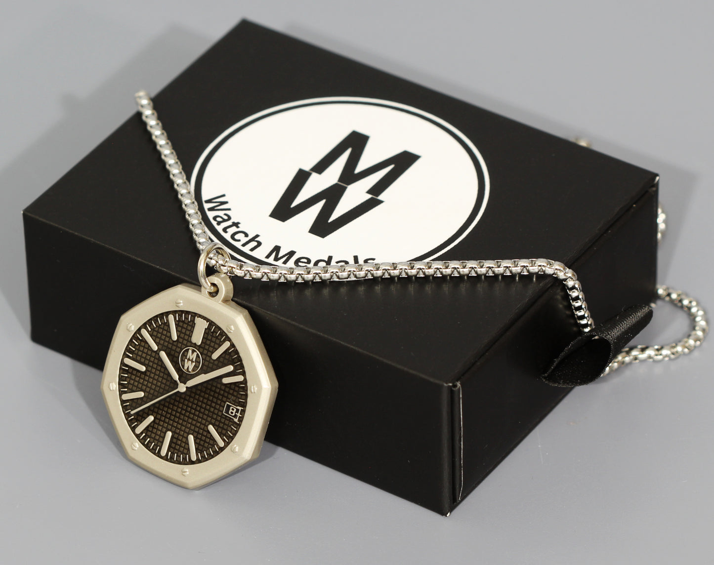 New Watch Design Necklace Pendant ROYALBLACK In Original Watchmedals Box