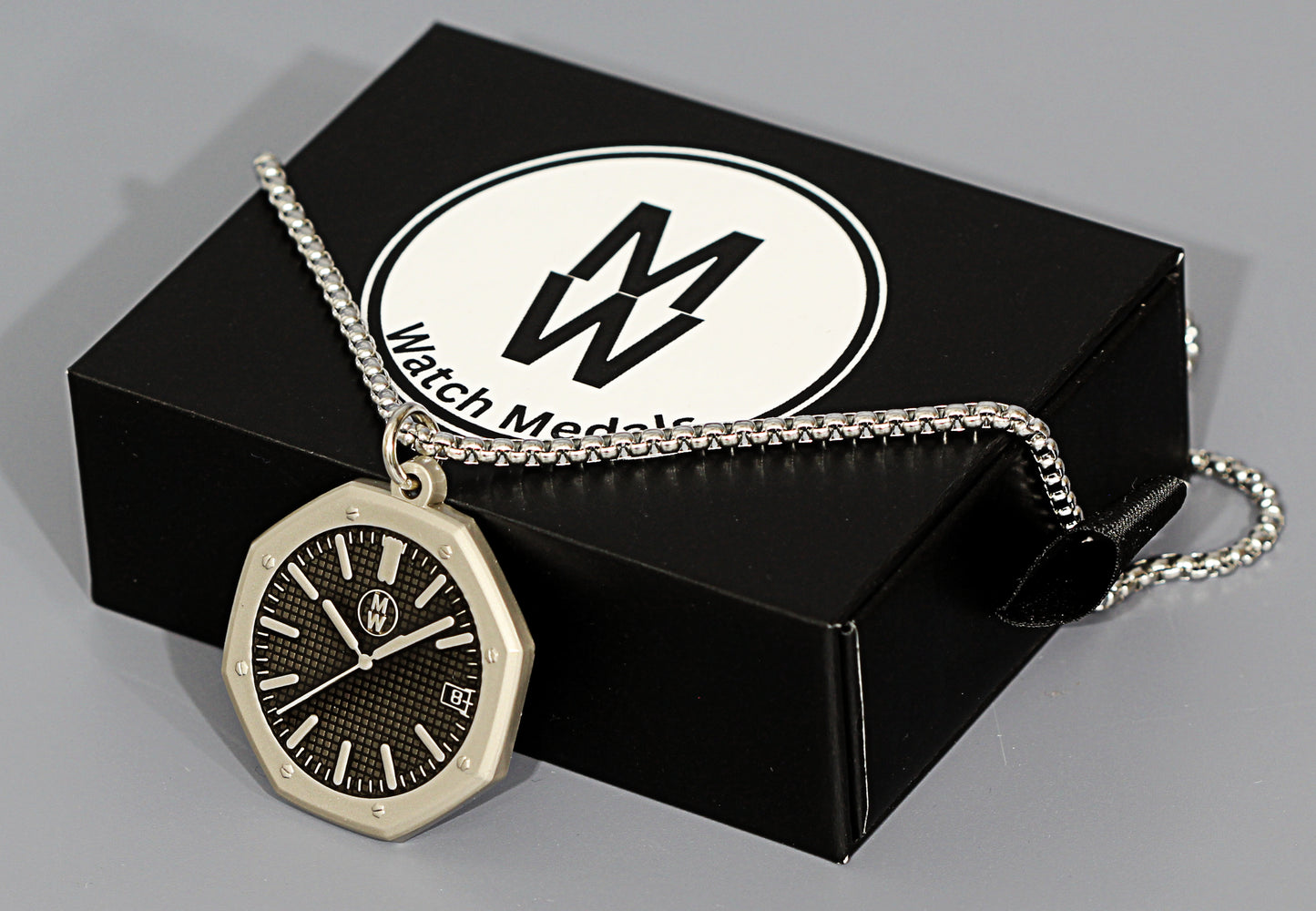 New Watch Design Necklace Pendant ROYALBLACK In Original Watchmedals Box