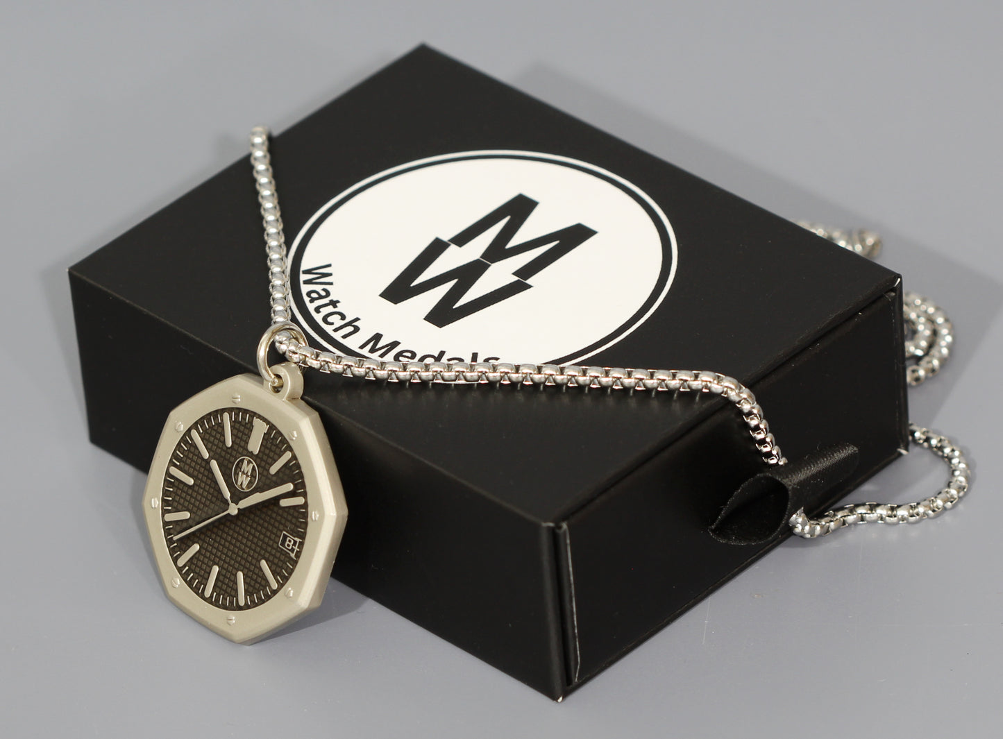 New Watch Design Necklace Pendant ROYALBLACK In Original Watchmedals Box