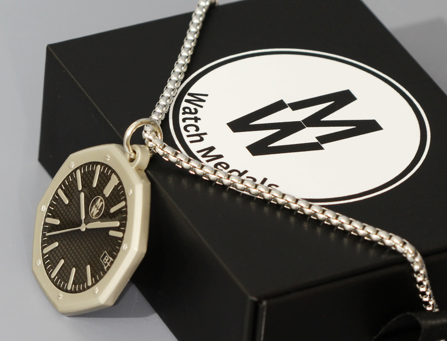 New Watch Design Necklace Pendant ROYALBLACK In Original Watchmedals Box