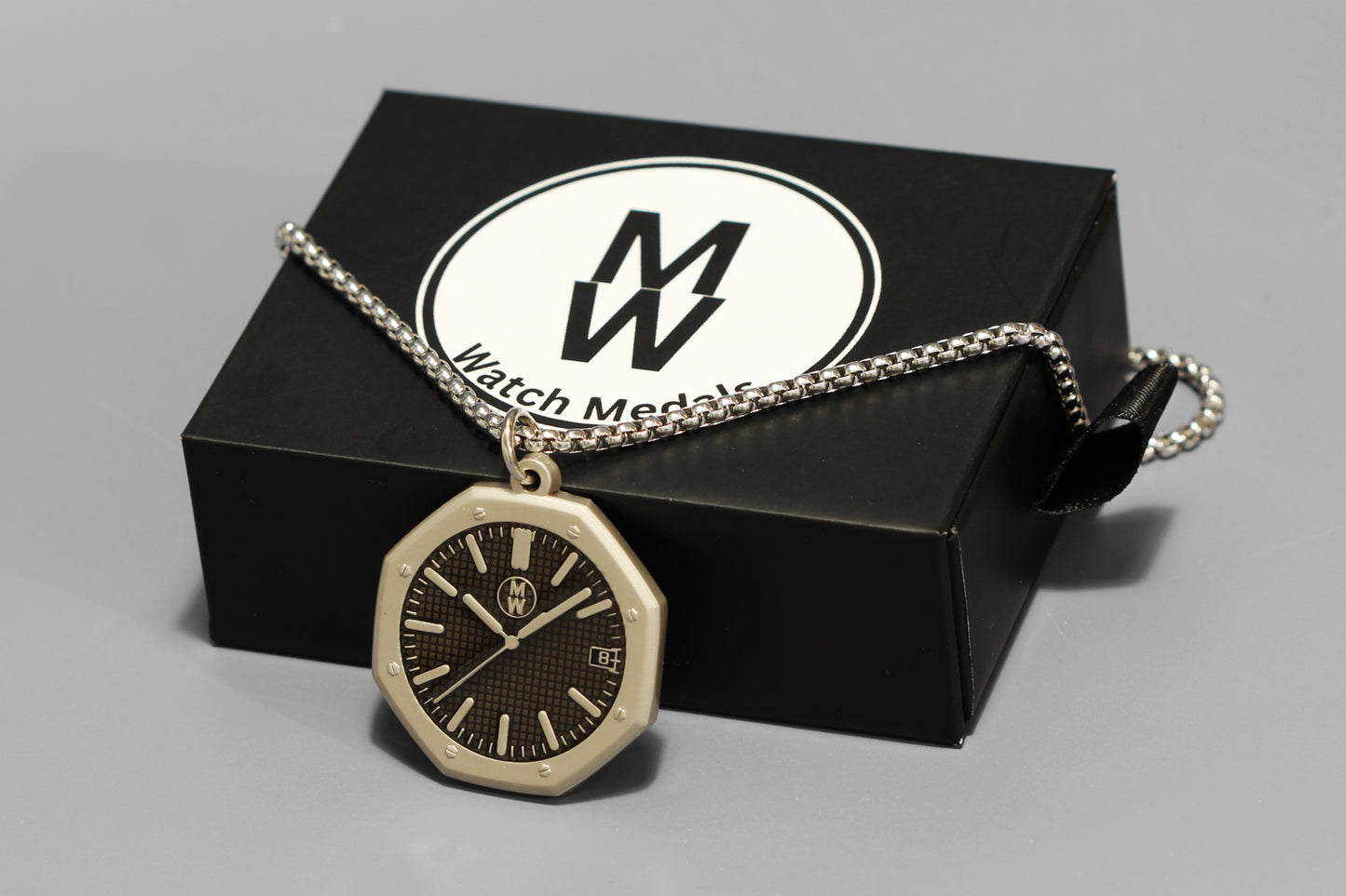 New Watch Design Necklace Pendant ROYALBLACK In Original Watchmedals Box