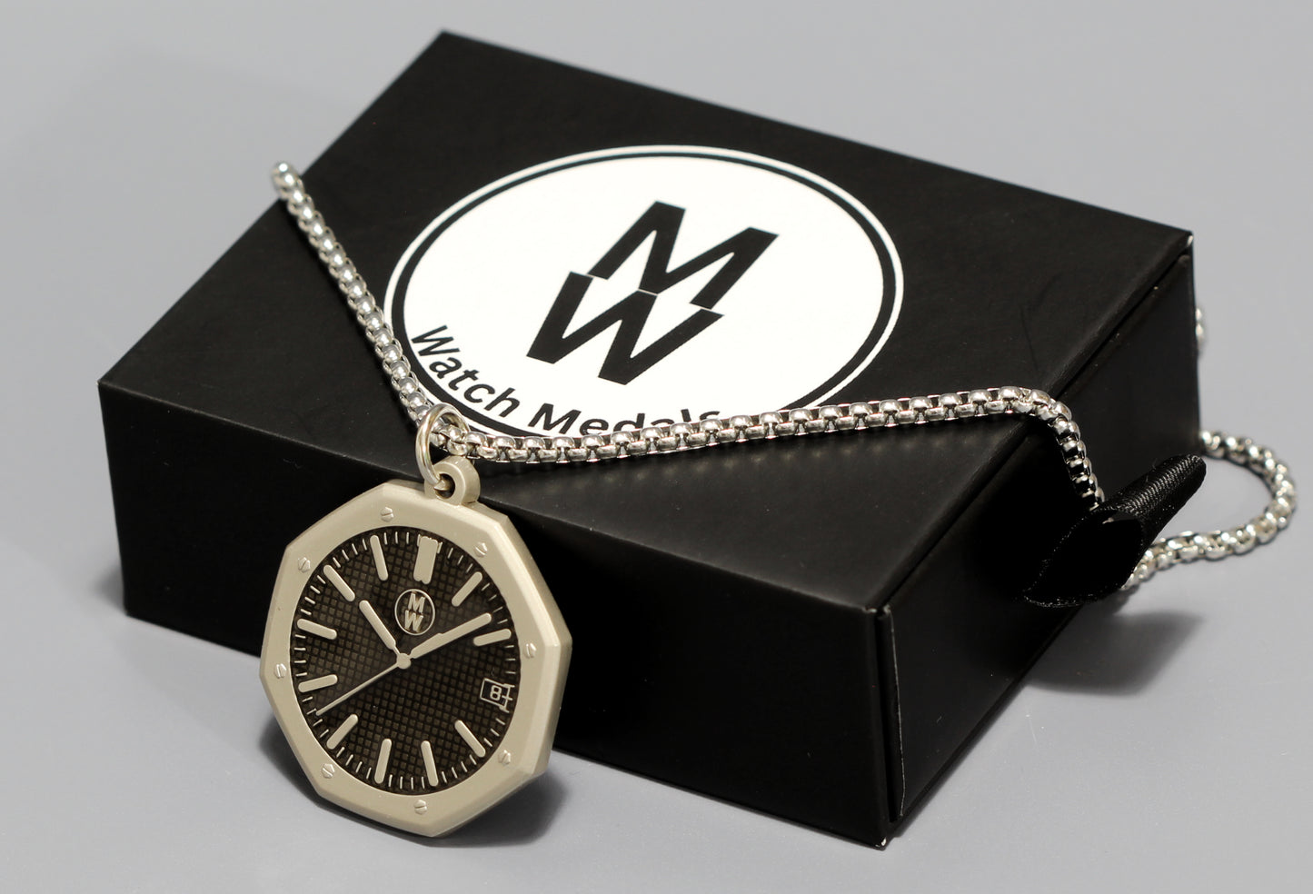 New Watch Design Necklace Pendant ROYALBLACK In Original Watchmedals Box