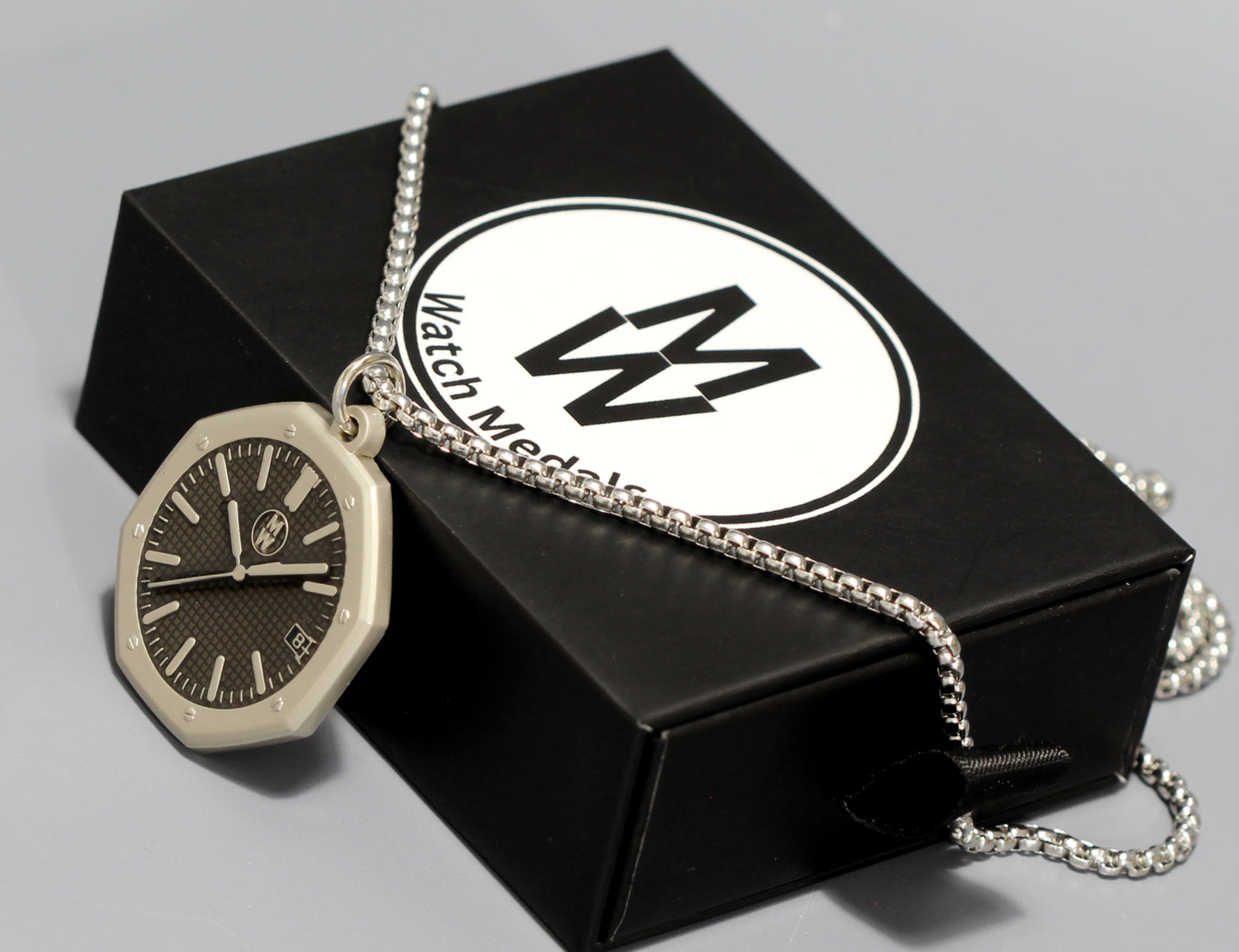 New Watch Design Necklace Pendant ROYALBLACK In Original Watchmedals Box