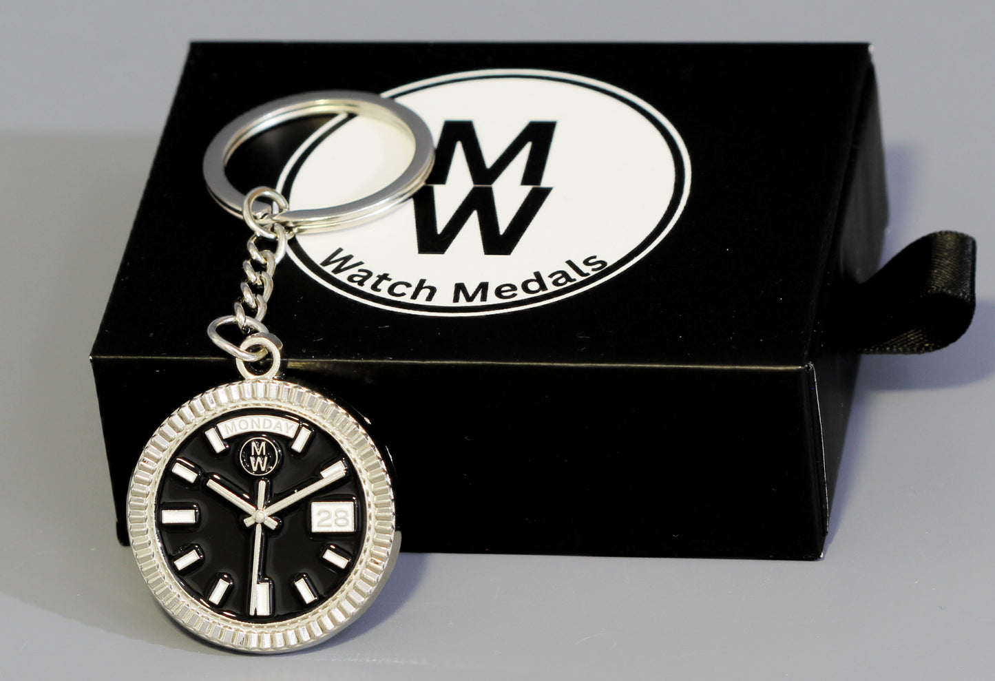 New Collection! Watchmedals PRESIDENTIAL Series Keychain - Silver & Black