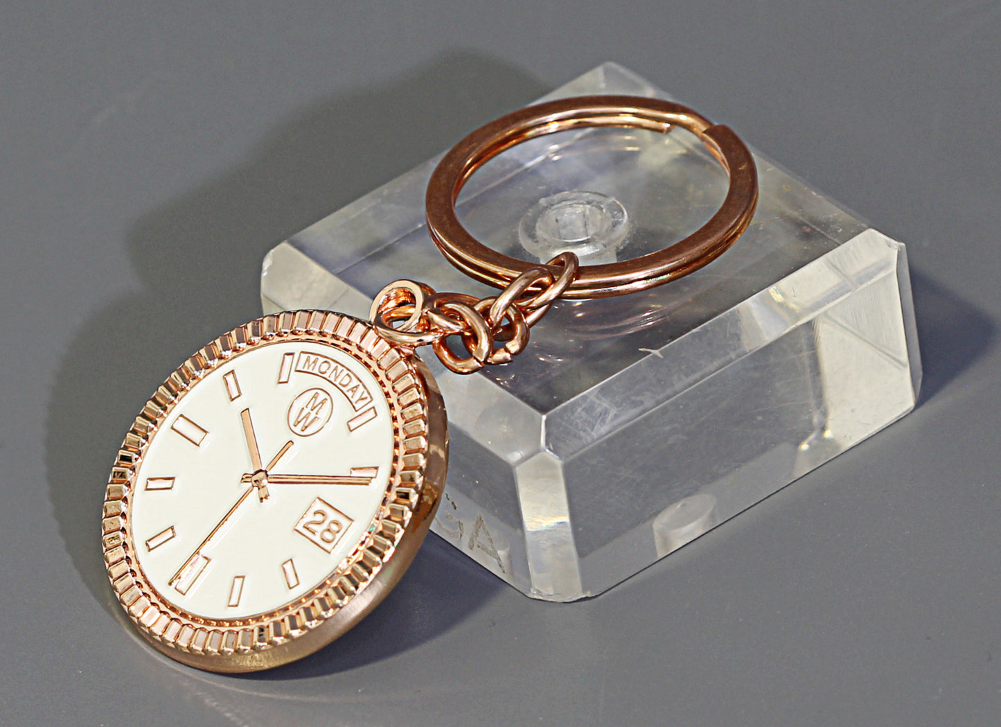 New Collection! Watchmedals PRESIDENTIAL Series Keychain - Rose Gold & White