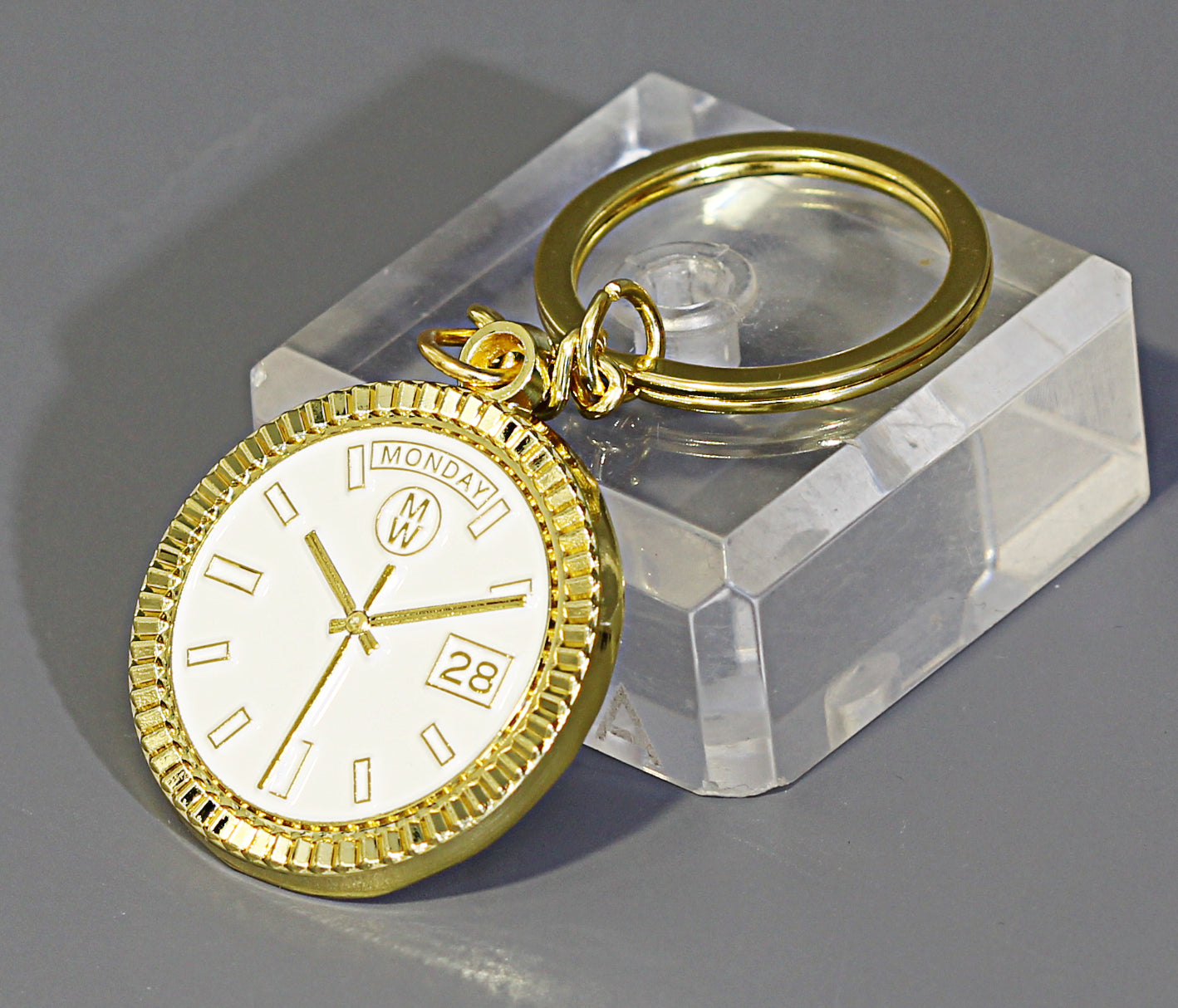 New Collection! Watchmedals PRESIDENTIAL Series Keychain - Yellow Gold & White