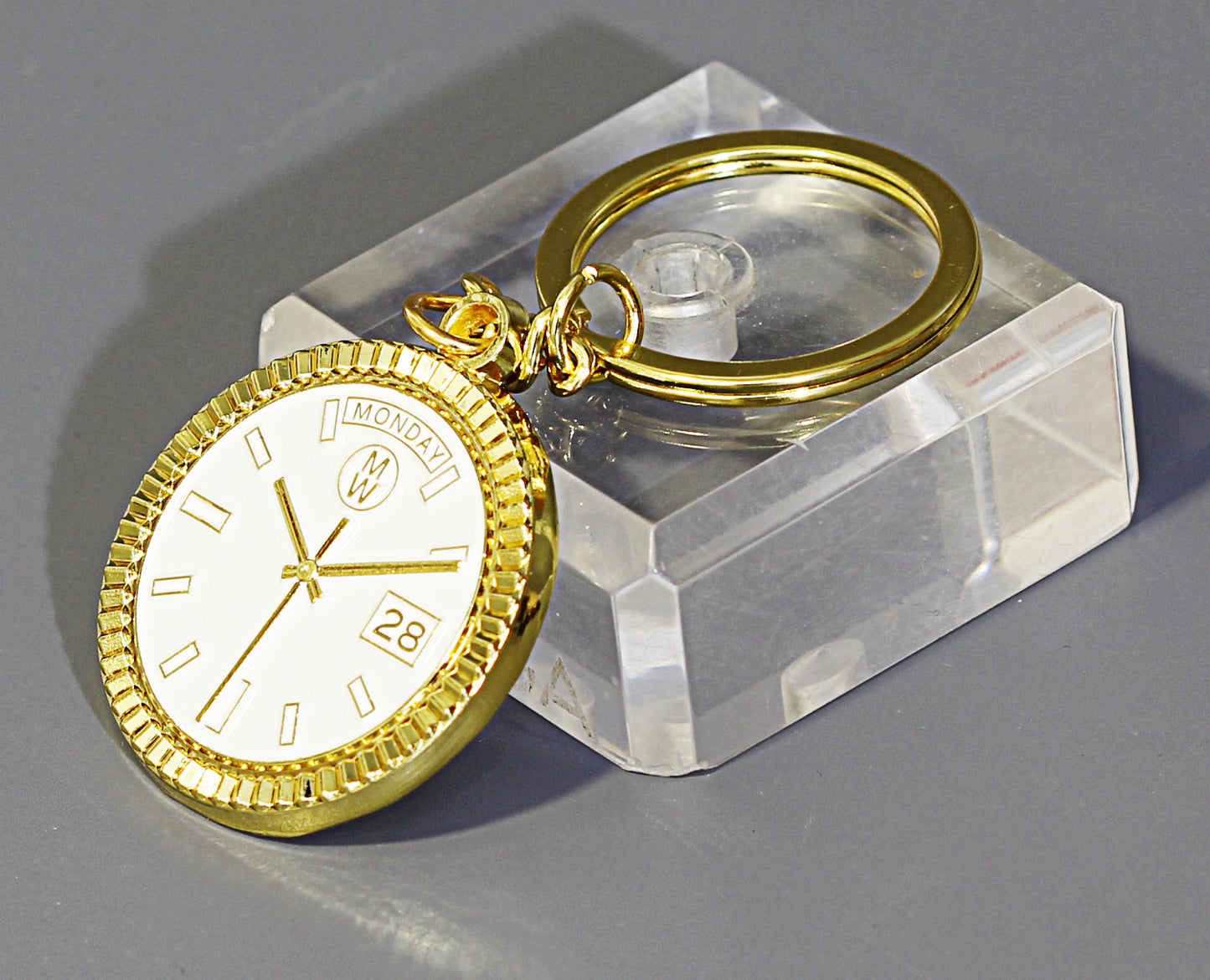 New Collection! Watchmedals PRESIDENTIAL Series Keychain - Yellow Gold & White