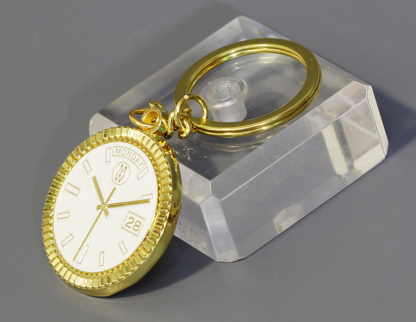 New Collection! Watchmedals PRESIDENTIAL Series Keychain - Yellow Gold & White