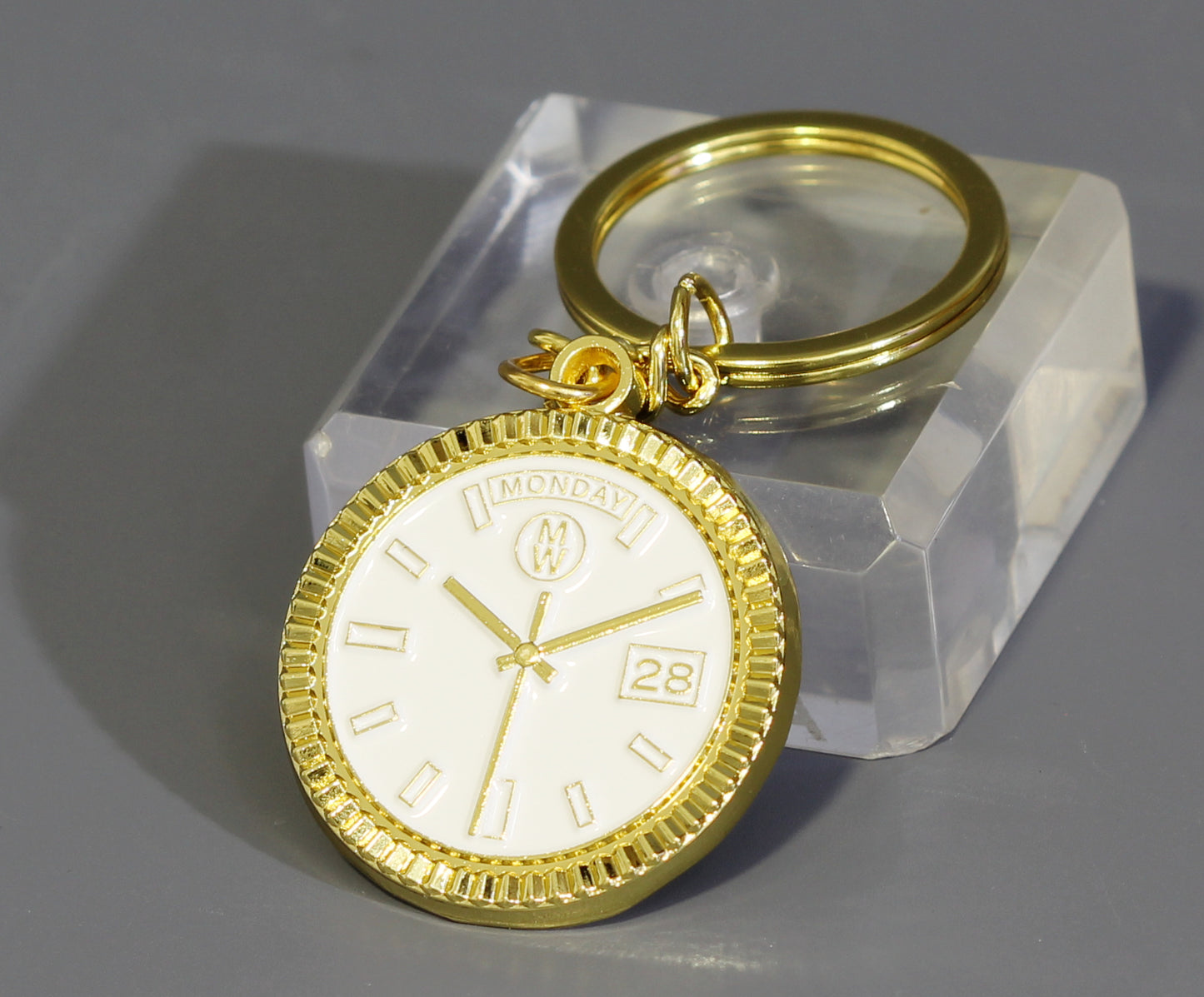 New Collection! Watchmedals PRESIDENTIAL Series Keychain - Yellow Gold & White