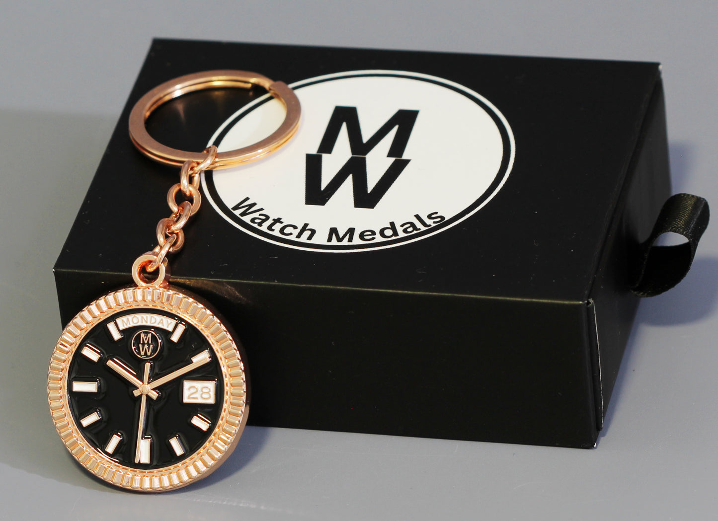 New Collection! Watchmedals PRESIDENTIAL Series Keychain - Rose Gold & Black