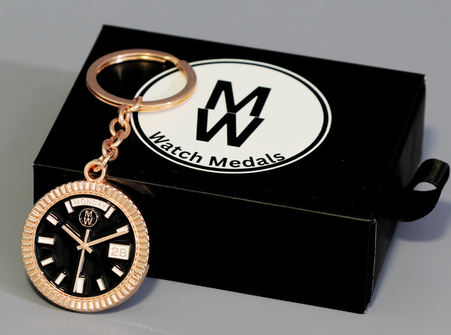 New Collection! Watchmedals PRESIDENTIAL Series Keychain - Rose Gold & Black