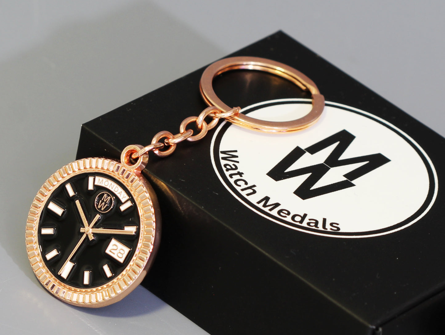 New Collection! Watchmedals PRESIDENTIAL Series Keychain - Rose Gold & Black