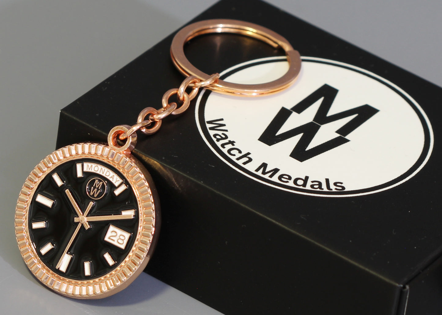 New Collection! Watchmedals PRESIDENTIAL Series Keychain - Rose Gold & Black