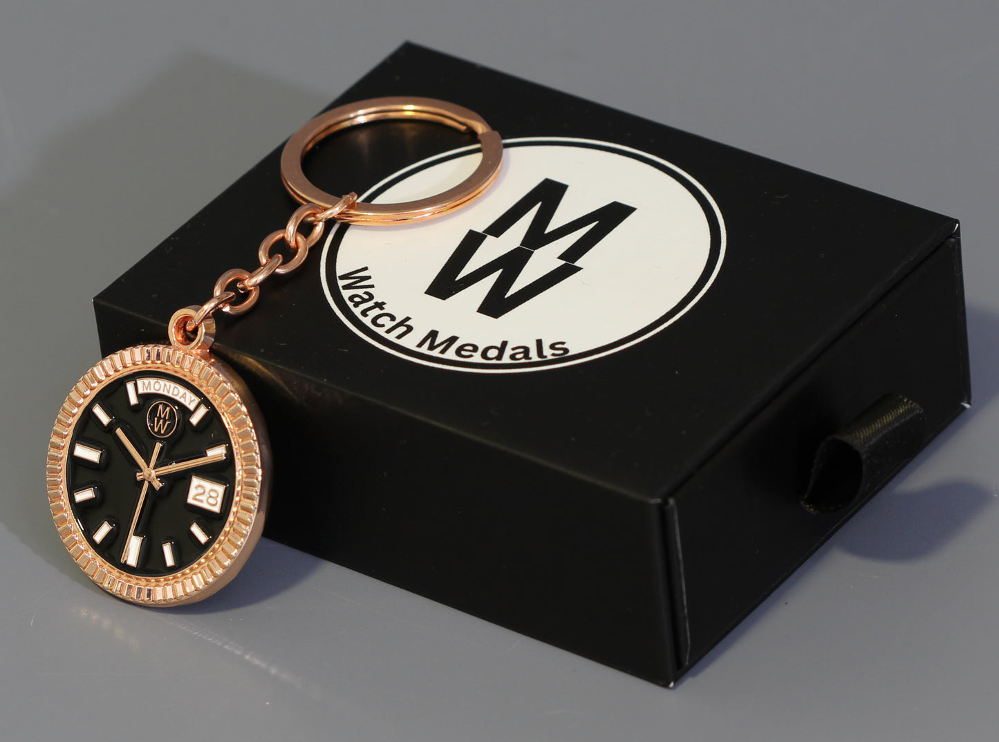 New Collection! Watchmedals PRESIDENTIAL Series Keychain - Rose Gold & Black