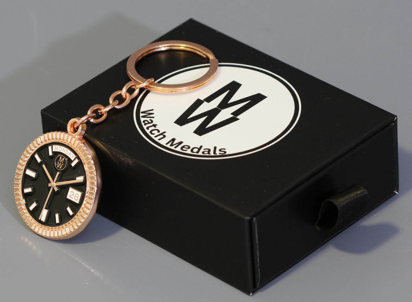 New Collection! Watchmedals PRESIDENTIAL Series Keychain - Rose Gold & Black