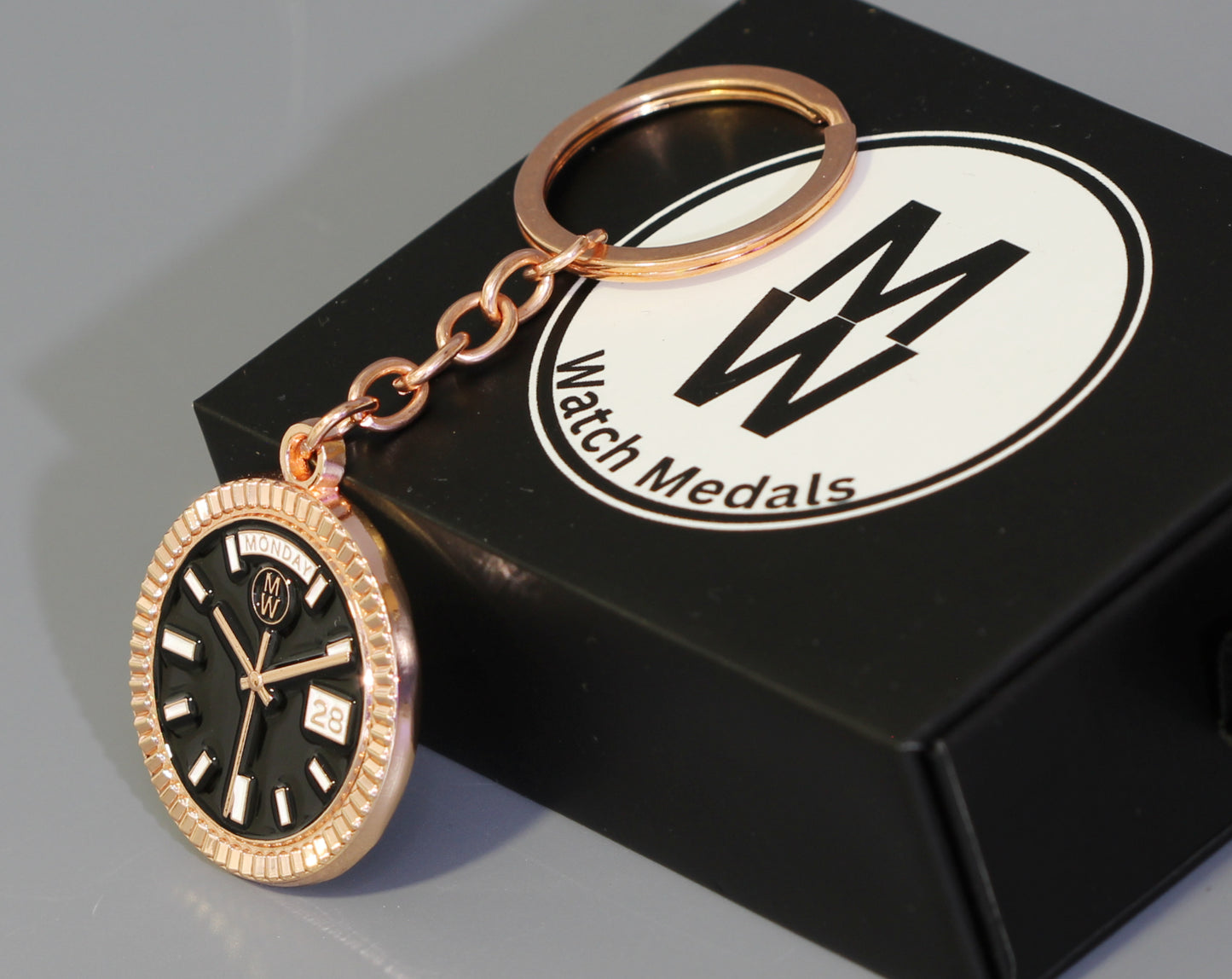 New Collection! Watchmedals PRESIDENTIAL Series Keychain - Rose Gold & Black