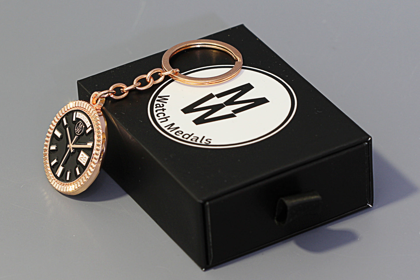 New Collection! Watchmedals PRESIDENTIAL Series Keychain - Rose Gold & Black